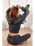 Women\'s tracksuit set with wings, dark gray FI624 - Online store - Boutique